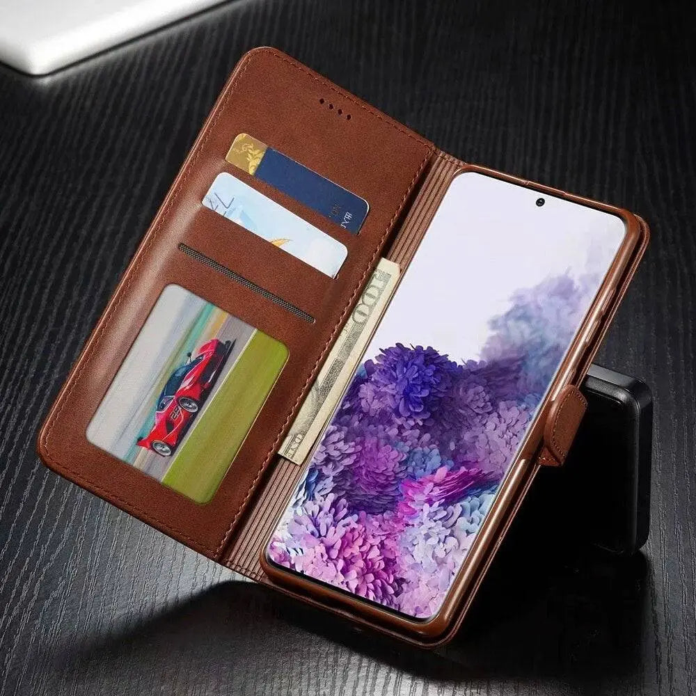 Frendorf | Vintage Echtleder Luxus Brieftasche Hülle für Samsung Galaxy Handys