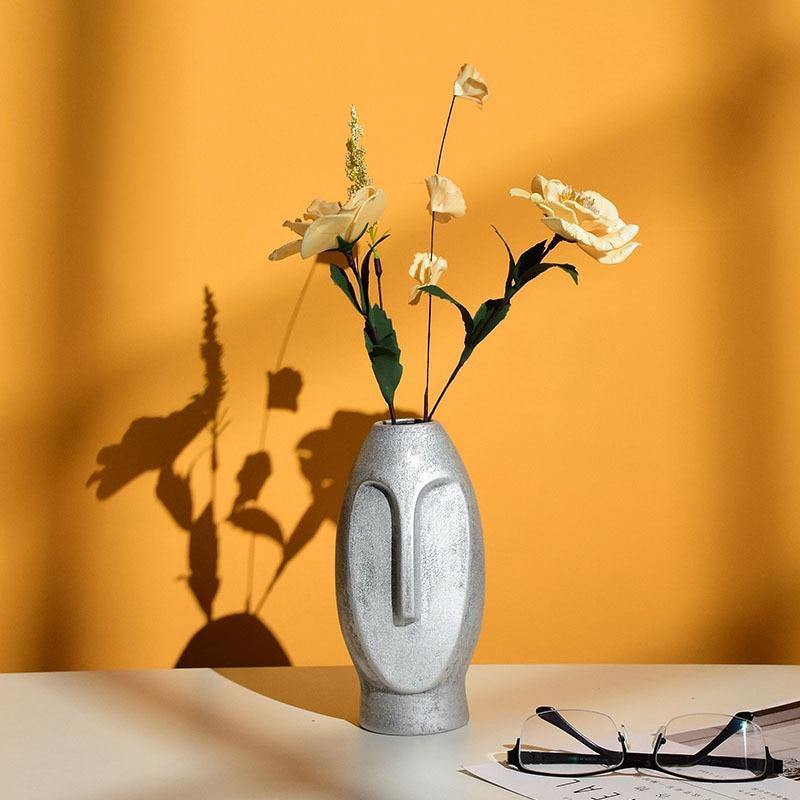 Frendorf | VaseMuse Abstrakte Keramikvase mit Gesichtsdesign | Modernes Deko-Highlight | Zeitlos & Elegant