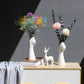Frendorf | HandVase White Ceramic Blumenvasen | Kreatives Hand-Design | Stilvolle Tischdeko