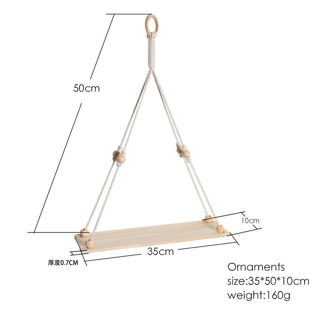 Frendorf | SwingNest Makramee Hängeregal aus Holz | Handgefertigt | Boho Deko | Vielseitig & Stilvoll