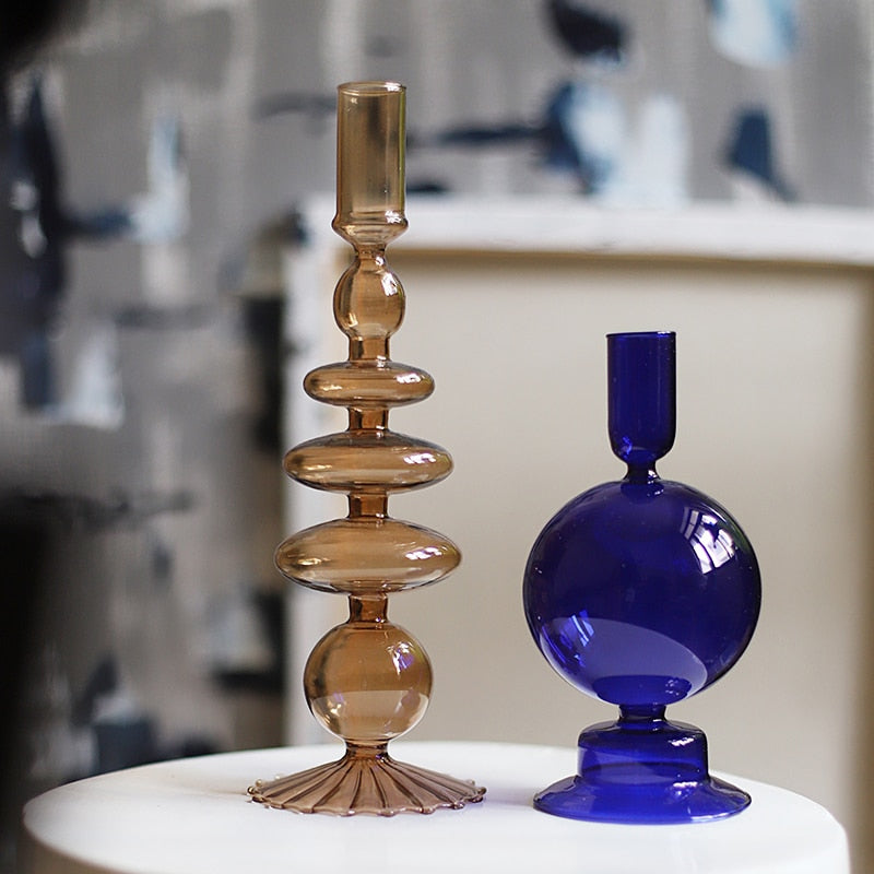 Nordic Stylischer Blasen-Glas Kerzenhalter
