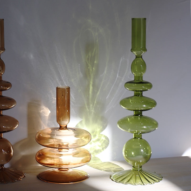 Nordic Stylischer Blasen-Glas Kerzenhalter