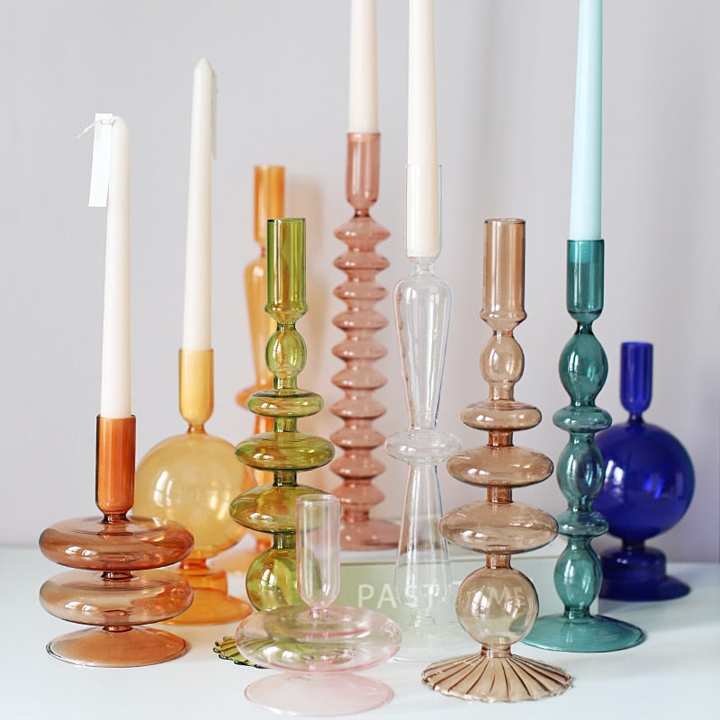 Nordic Stylischer Blasen-Glas Kerzenhalter