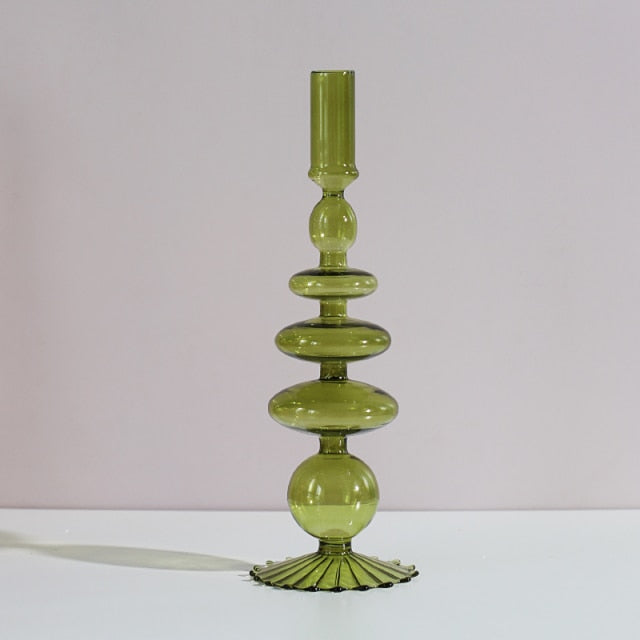 Nordic Stylischer Blasen-Glas Kerzenhalter