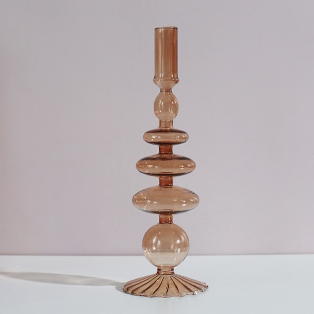 Nordic Stylischer Blasen-Glas Kerzenhalter