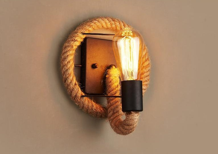 Vintage Seil Wandlampe - Griff