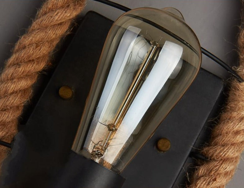 Vintage Seil Wandlampe - Griff
