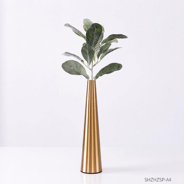 Frendorf | AurumVase Goldene Metall-Kegelvase | Modernes Design | Elegante Wohnakzente