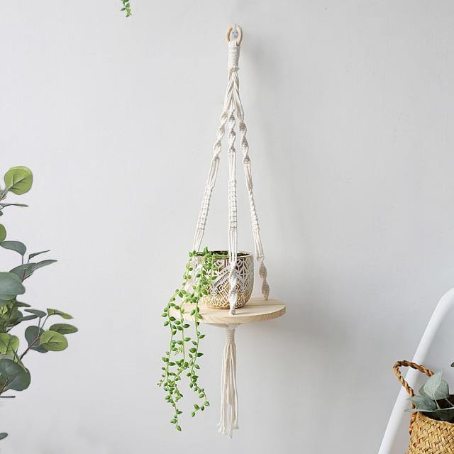 Frendorf | SwingNest Makramee Hängeregal aus Holz | Handgefertigt | Boho Deko | Vielseitig & Stilvoll