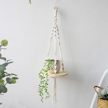 Frendorf | SwingNest Makramee Hängeregal aus Holz | Handgefertigt | Boho Deko | Vielseitig & Stilvoll