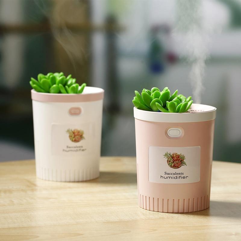 Frendorf | MistBloom Mini USB Luftbefeuchter mit Sukkulentendesign | Kompakt | Leise | Für Zuhause & Büro