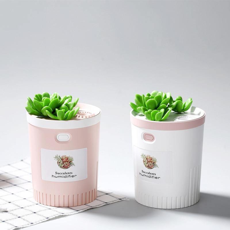Frendorf | MistBloom Mini USB Luftbefeuchter mit Sukkulentendesign | Kompakt | Leise | Für Zuhause & Büro