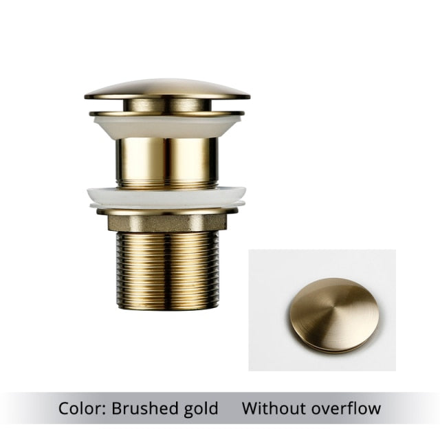 Frendorf | BrassFlow Premium Badezimmer Waschbecken Abfluss | Poliertes Messing | Universalgröße | Hochwertig & Langlebig
