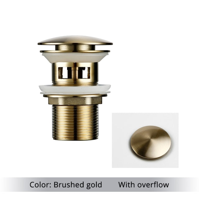 Frendorf | BrassFlow Premium Badezimmer Waschbecken Abfluss | Poliertes Messing | Universalgröße | Hochwertig & Langlebig