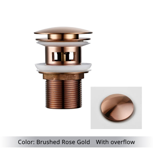 Frendorf | BrassFlow Premium Badezimmer Waschbecken Abfluss | Poliertes Messing | Universalgröße | Hochwertig & Langlebig