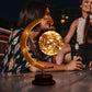 Rayvia Lunar Lampe - Halbmond LED Licht mit Glas Globus für gemütliche Atmosphäre