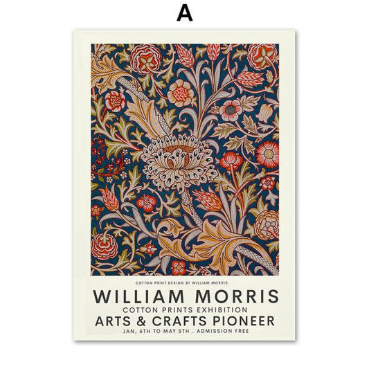 Abstrakte William Morris FlowerWall Art Leinwand