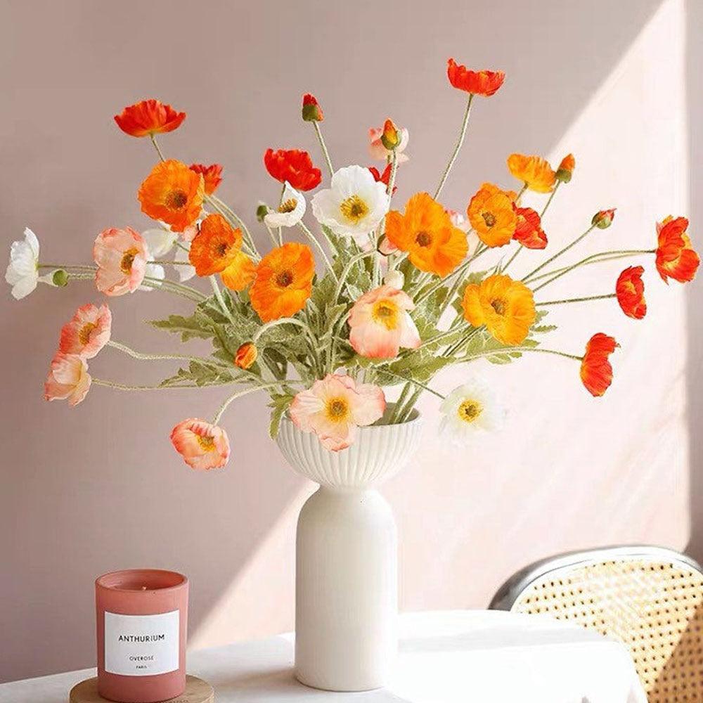Frendorf | BloomCharm Künstliche Blumen Deko | Realistische Mohnblumen | Verschiedene Farben & Größen