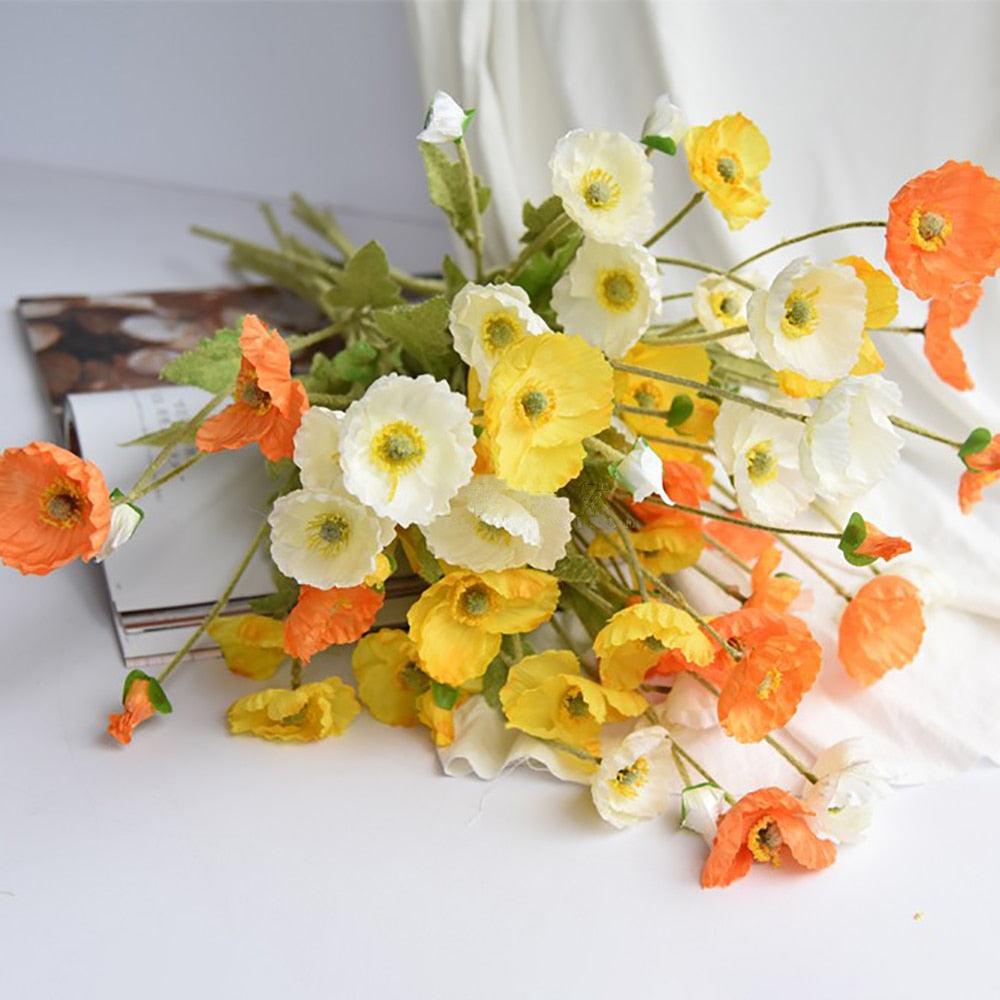 Frendorf | BloomCharm Künstliche Blumen Deko | Realistische Mohnblumen | Verschiedene Farben & Größen