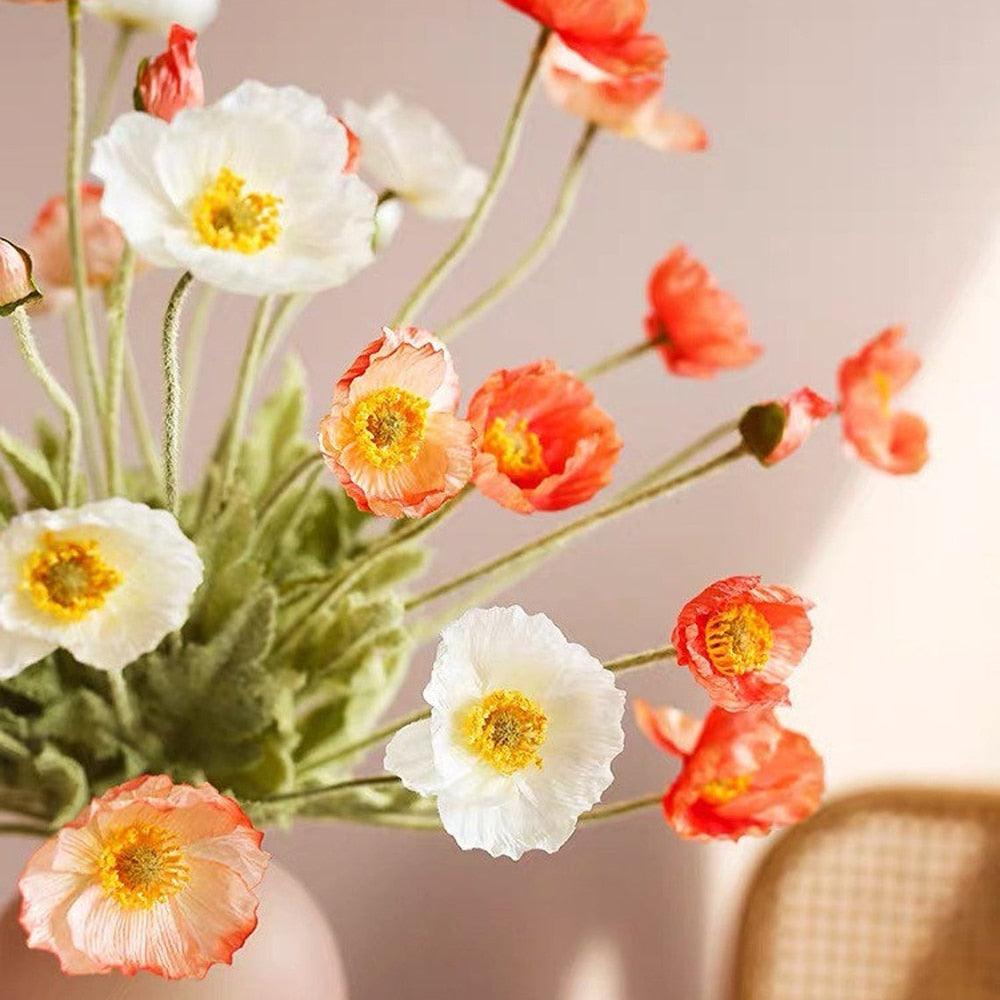 Frendorf | BloomCharm Künstliche Blumen Deko | Realistische Mohnblumen | Verschiedene Farben & Größen