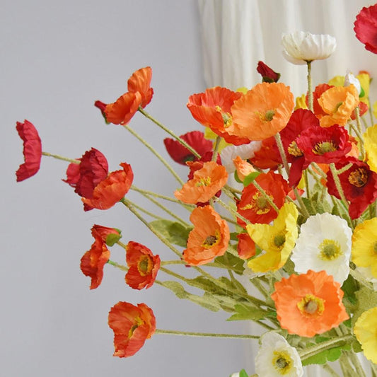 Frendorf | BloomCharm Künstliche Blumen Deko | Realistische Mohnblumen | Verschiedene Farben & Größen
