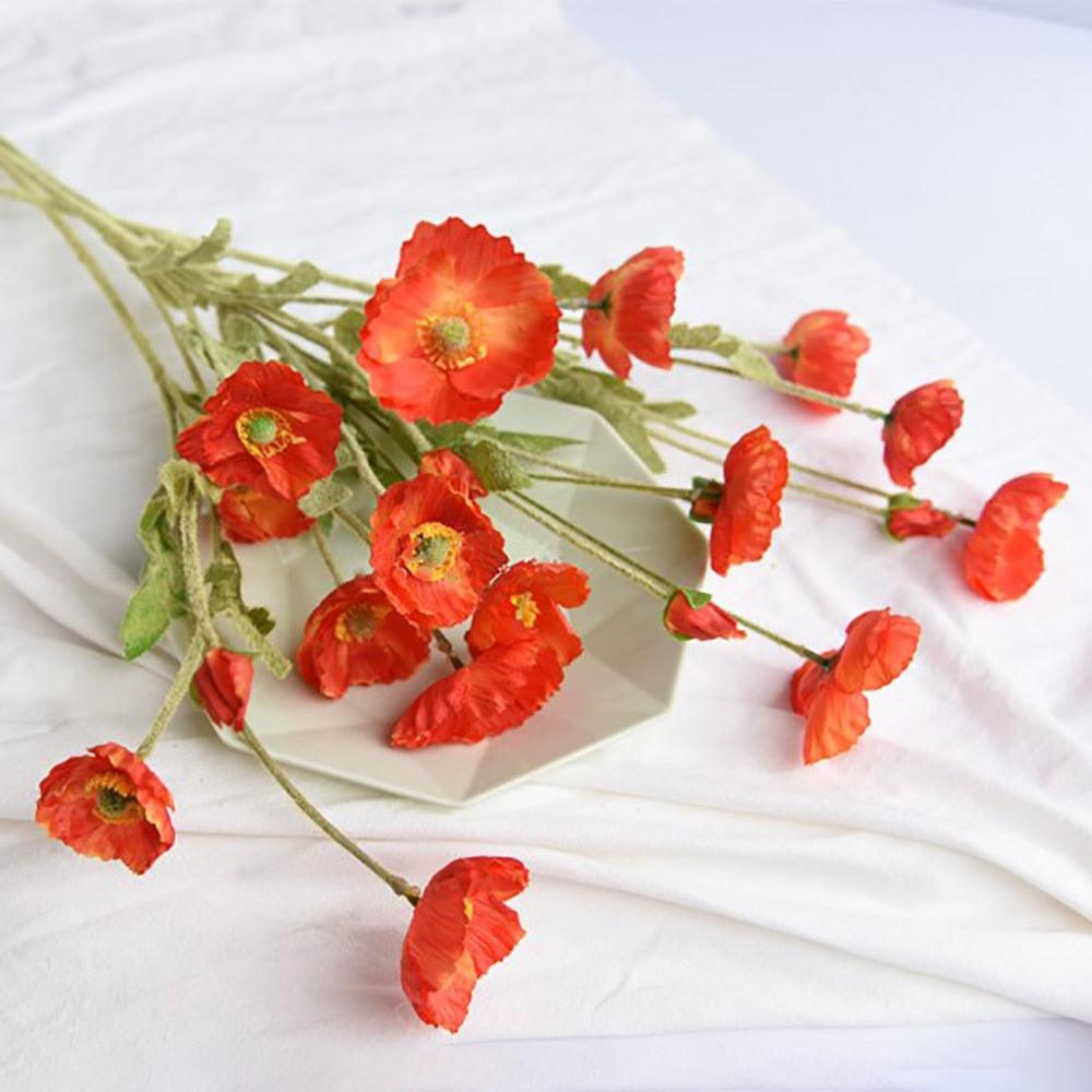 Frendorf | BloomCharm Künstliche Blumen Deko | Realistische Mohnblumen | Verschiedene Farben & Größen