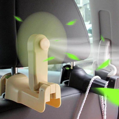 Frendorf | Universeller verstellbarer Auto Kopfstützenventilator mit Haken