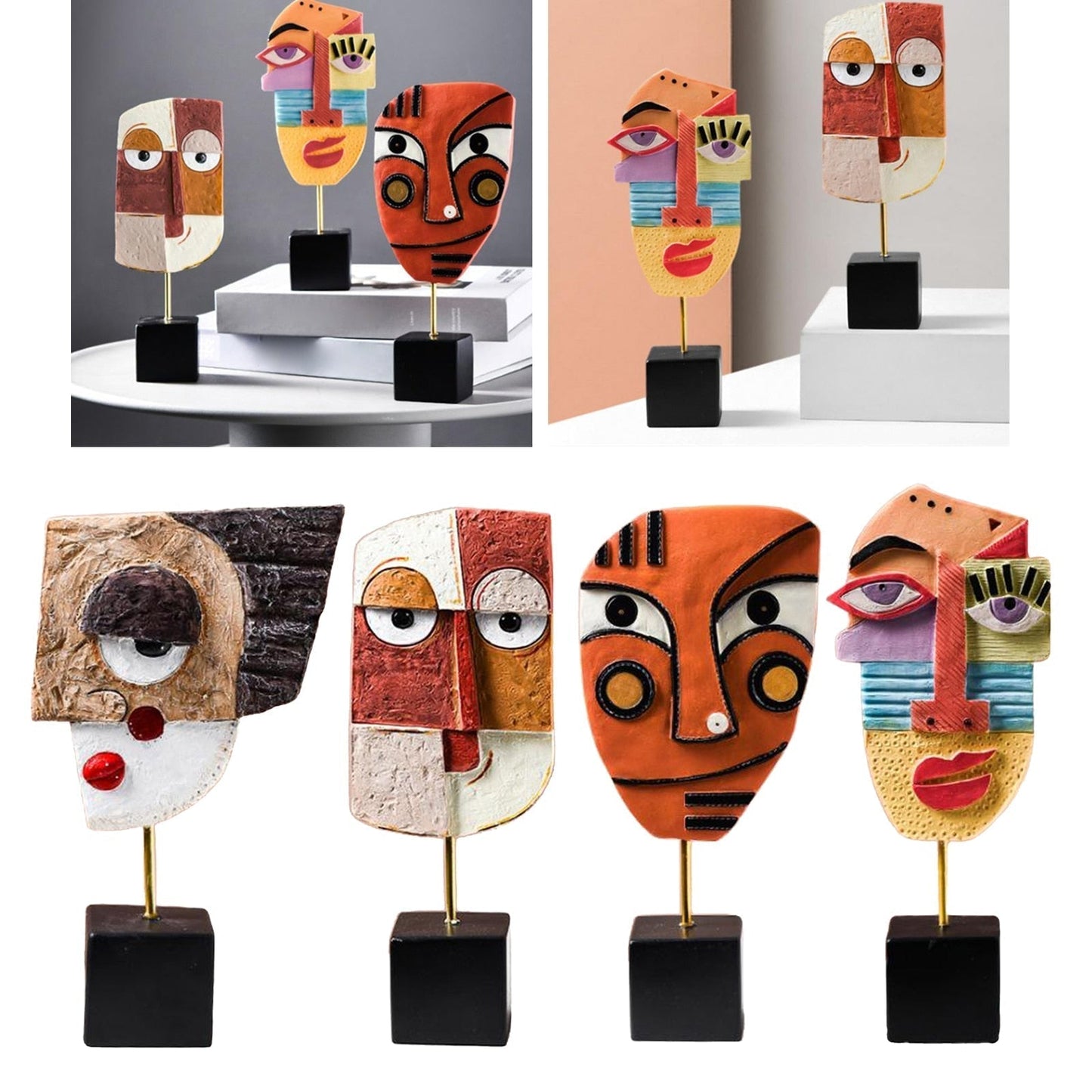 Abstract Pop Art Gesicht Home Skulptur