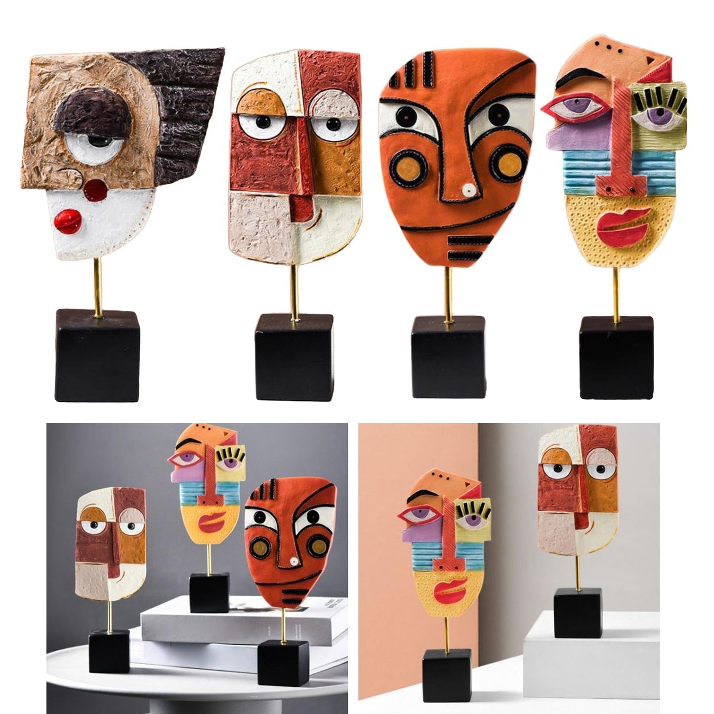 Abstract Pop Art Gesicht Home Skulptur