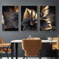 Frendorf | AureliaLeaf Golden Canvas Poster | Natur-Inspirierte Wandkunst | Elegantes Blattdesign | Dekor für Zuhause