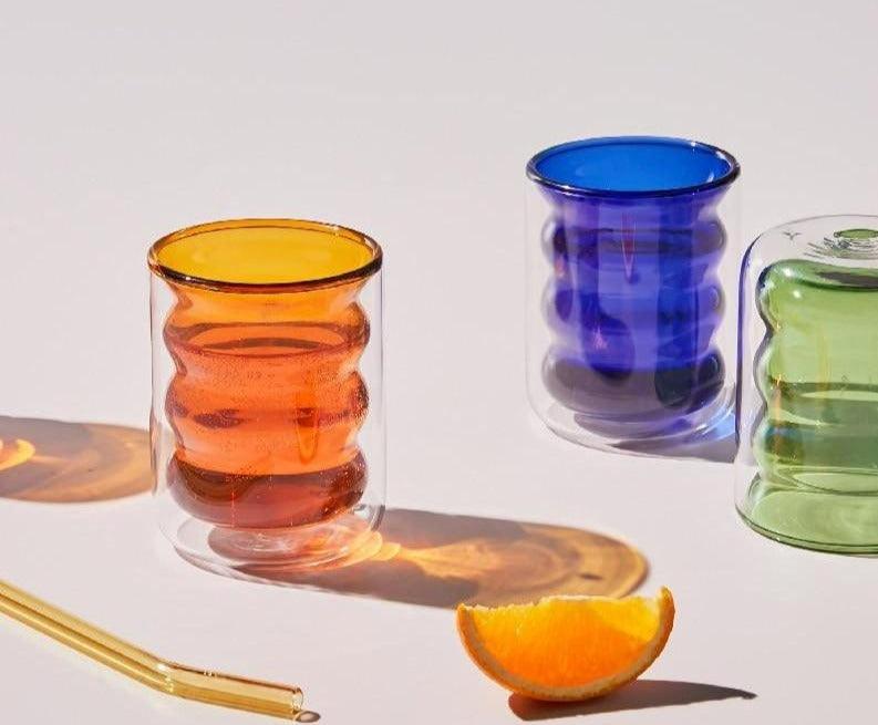 Frendorf | BubbleMug Doppelwandige Isolier-Glas-Tasse | Hitzebeständig | Elegantes Design | Perfekt für heiße & kalte Getränke