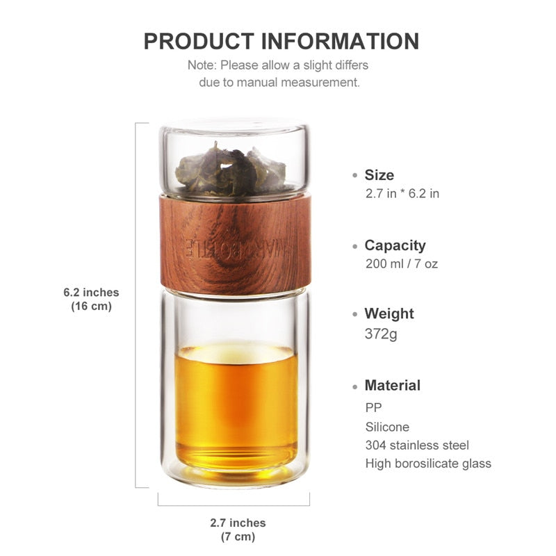 Einfach tragbarer Glas-Teefilter