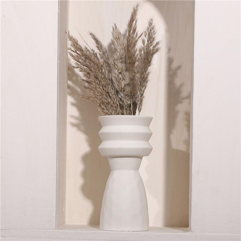 Frendorf | VaseLina Keramikvase | Elegantes Weißes Design | Tapered & Center Rings | Stilvolle Deko