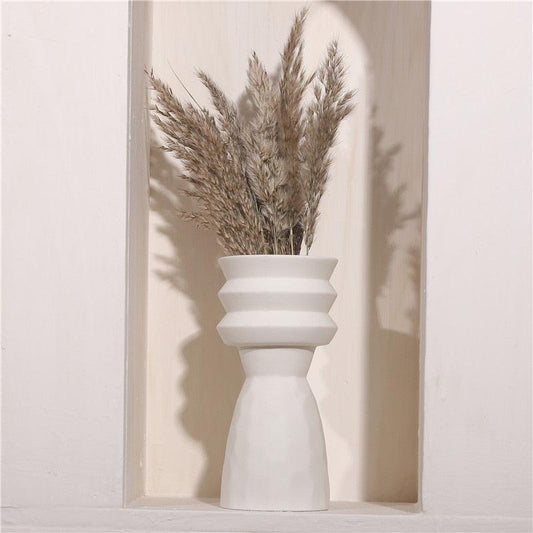 Frendorf | VaseLina Keramikvase | Elegantes Weißes Design | Tapered & Center Rings | Stilvolle Deko