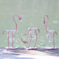 Frendorf | FlamigoBloom Tropische Deko-Vase | Zimmerpflanzengefäß | Stilvolle Glasvase mit Flamingo-Design