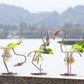 Frendorf | FlamigoBloom Tropische Deko-Vase | Zimmerpflanzengefäß | Stilvolle Glasvase mit Flamingo-Design