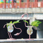Frendorf | FlamigoBloom Tropische Deko-Vase | Zimmerpflanzengefäß | Stilvolle Glasvase mit Flamingo-Design