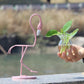 Frendorf | FlamigoBloom Tropische Deko-Vase | Zimmerpflanzengefäß | Stilvolle Glasvase mit Flamingo-Design