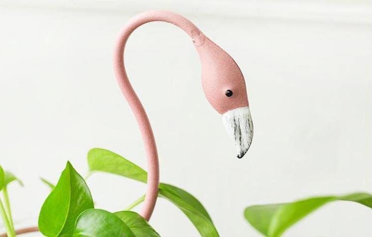 Frendorf | FlamigoBloom Tropische Deko-Vase | Zimmerpflanzengefäß | Stilvolle Glasvase mit Flamingo-Design