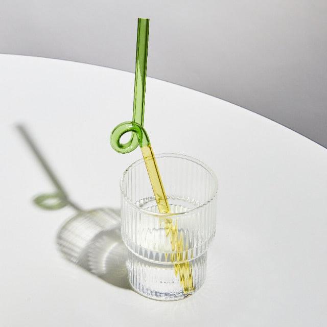 Frendorf | GlassLuxe Twist Glasstrohhalm Set | Bunte Trinkhalme | Nachhaltig & Wiederverwendbar | Für Cocktails & Smoothies