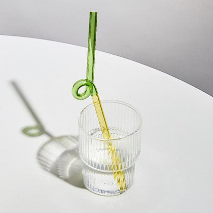 Frendorf | GlassLuxe Twist Glasstrohhalm Set | Bunte Trinkhalme | Nachhaltig & Wiederverwendbar | Für Cocktails & Smoothies