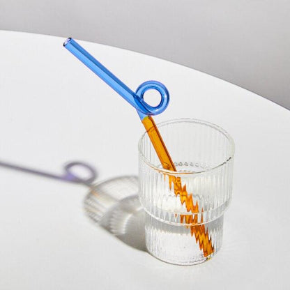Frendorf | GlassLuxe Twist Glasstrohhalm Set | Bunte Trinkhalme | Nachhaltig & Wiederverwendbar | Für Cocktails & Smoothies