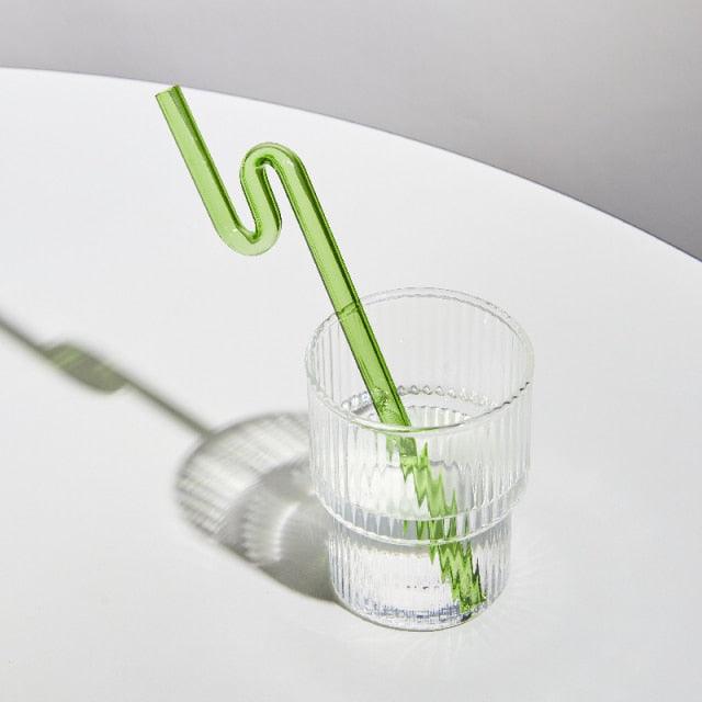 Frendorf | GlassLuxe Twist Glasstrohhalm Set | Bunte Trinkhalme | Nachhaltig & Wiederverwendbar | Für Cocktails & Smoothies