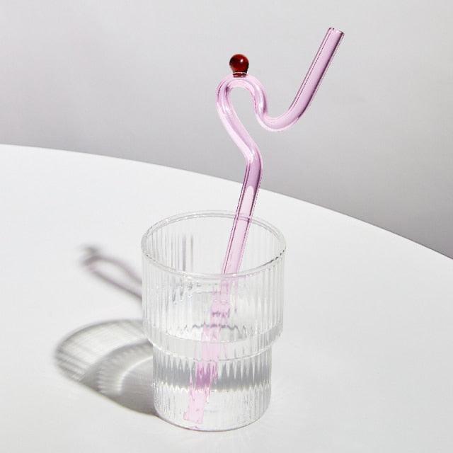 Frendorf | GlassLuxe Twist Glasstrohhalm Set | Bunte Trinkhalme | Nachhaltig & Wiederverwendbar | Für Cocktails & Smoothies