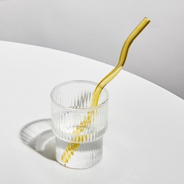 Frendorf | GlassLuxe Twist Glasstrohhalm Set | Bunte Trinkhalme | Nachhaltig & Wiederverwendbar | Für Cocktails & Smoothies