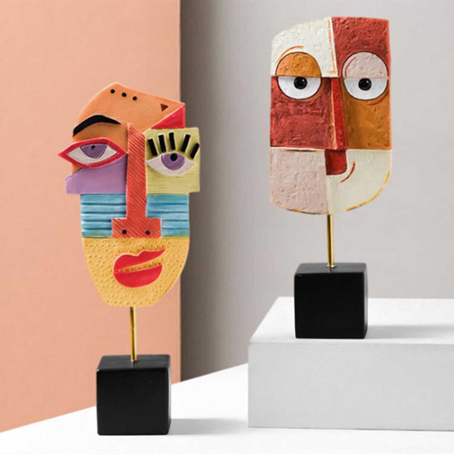 Abstract Pop Art Gesicht Home Skulptur