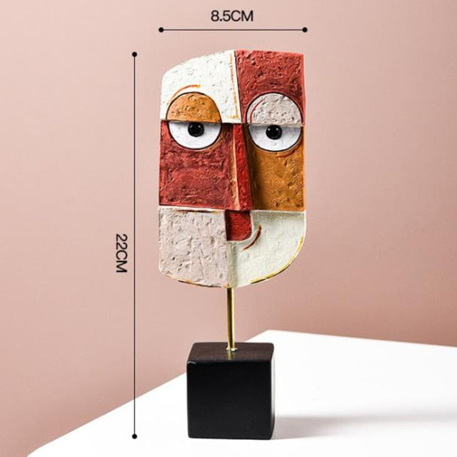 Abstract Pop Art Gesicht Home Skulptur