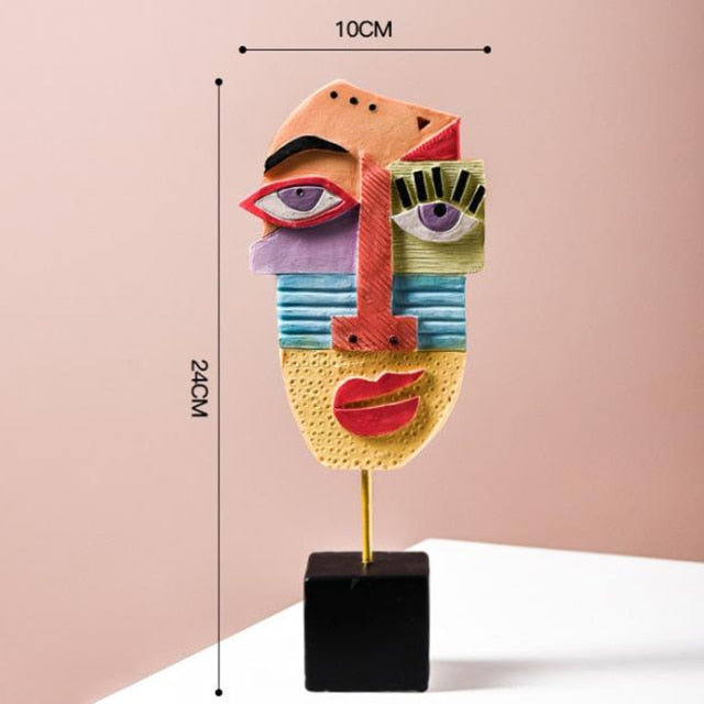 Abstract Pop Art Gesicht Home Skulptur
