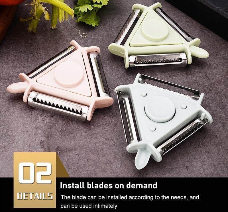 Frendorf | 3in1 Rotierender Edelstahl Obst- und Gemüse-Schäler