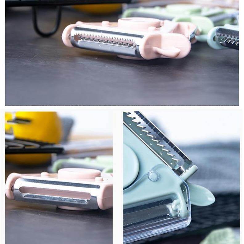 Frendorf | 3in1 Rotierender Edelstahl Obst- und Gemüse-Schäler